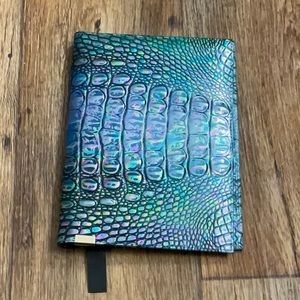 Brahmin notebook cover. Turquoise blue